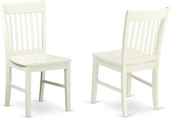 East West Furniture HBNF5-LWH-W 5 Piece Modern Dining Table Set Includes a Round Wooden Table with Pedestal and 4 Dining Room Chairs, 42x42 Inch, Linen White