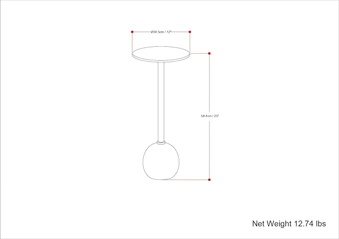 SIMPLIHOME Melene Modern Contemporary 12 inch Wide Metal Side Table in Gold/Grey for The Living Room and Bedroom