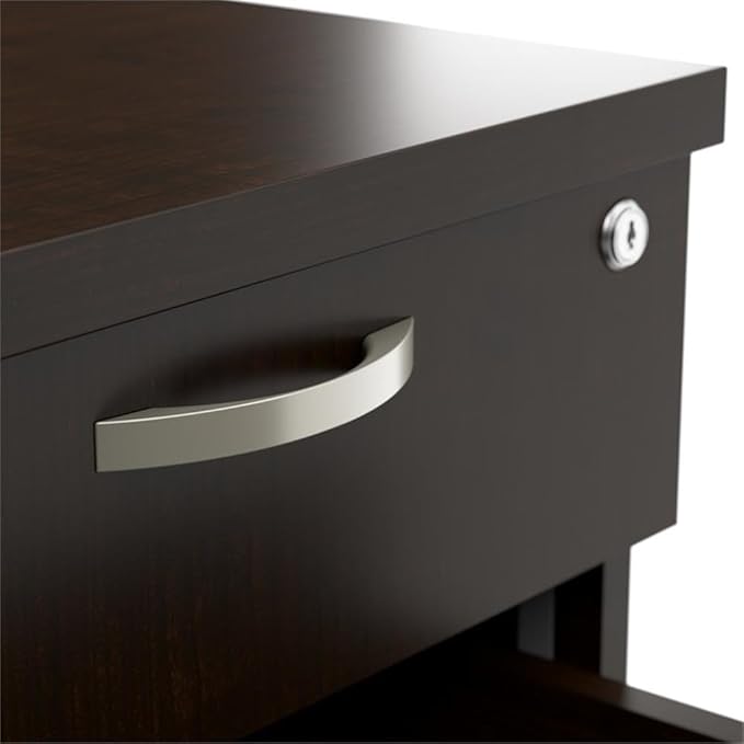 Bush Business Furniture Office in an Hour 2 Drawer Lateral File Cabinet in Mocha Cherry | Locking Storage for Letter, Legal, and A4-size Documents
