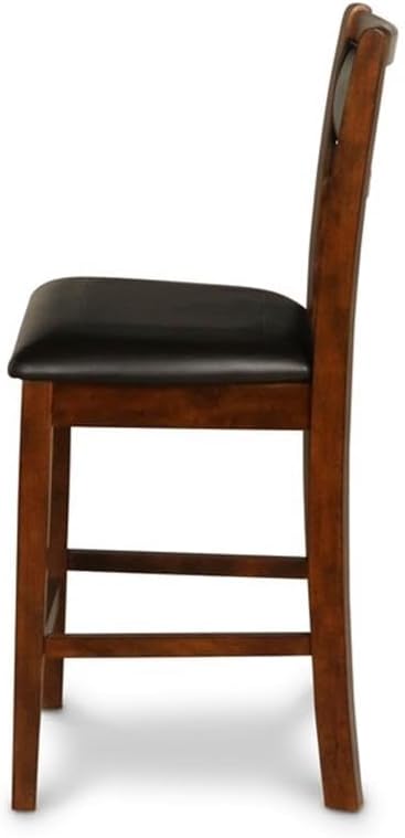 New Classic Furniture Gia 5-Piece Round Counter Height Set with 1 Dining Table and 4 Chairs, 42", Brown