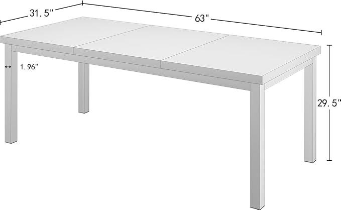63 Inch Large Computer Desk, Home Office Desk, Modern Desk Table for 2 Person Gaming Computer Desk, Simple Office Desk for Work,Craft,Writing,Studying, Etc., White