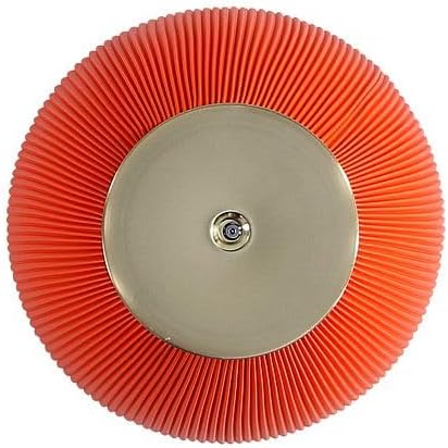 Manhattan Comfort Anderson Modern 18" Round End Table 2.0 | Ceramic Marble Tabletop, Elegant Pleated Leatherette Design & Gold Stainless Steel Base, Fully Assembled Accent Furniture, Set of 1, Orange
