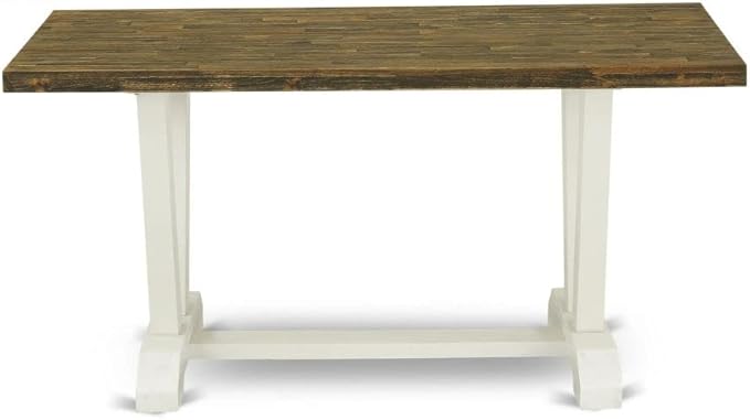 East West Furniture VT076 V-Style Modern Dining Table - a Rectangle Kitchen Table Top with Stylish Legs, 36x60 Inch, Multi-Color