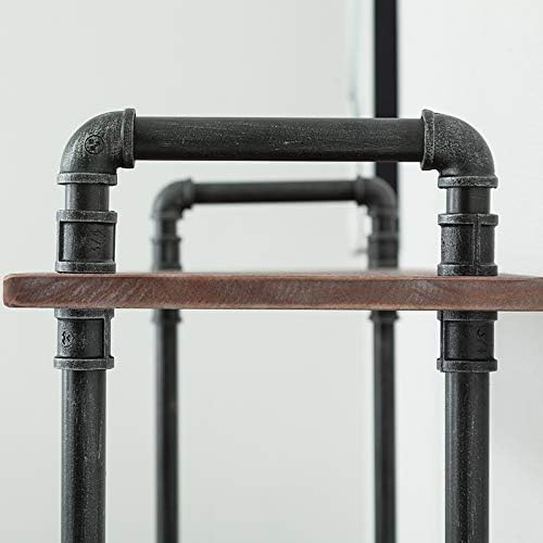 Industrial Bookcase, Solid Pine Open Wood Shelves, Rustic Modern Industrial Pipe and Solid Wood Style Bookshelf (4-Layers)