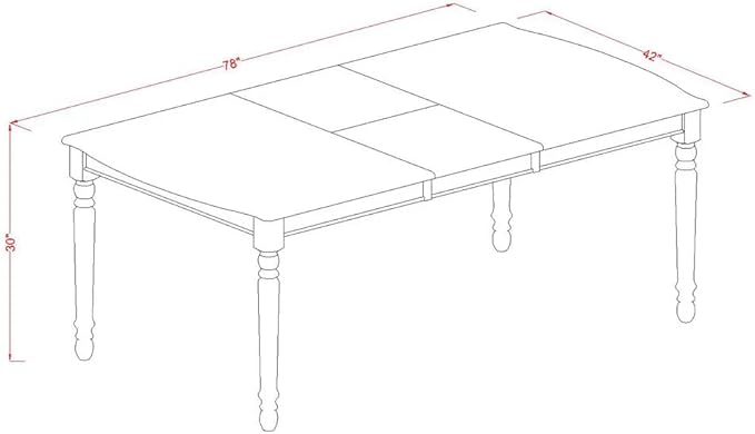 East West Furniture DOAN9-WHI-W 9 Piece Kitchen Table & Chairs Set Includes a Rectangle Dining Room Table with Butterfly Leaf and 8 Solid Wood Seat Chairs, 42x78 Inch, Buttermilk & Cherry