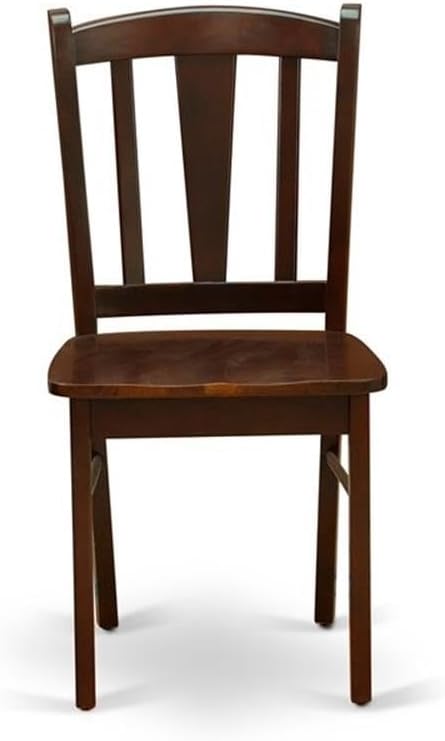East West Furniture HLDL3-MAH-W 3 Piece Kitchen Table Set for Small Spaces Contains a Round Dining Room Table with Pedestal and 2 Solid Wood Seat Chairs, 42x42 Inch, Mahogany