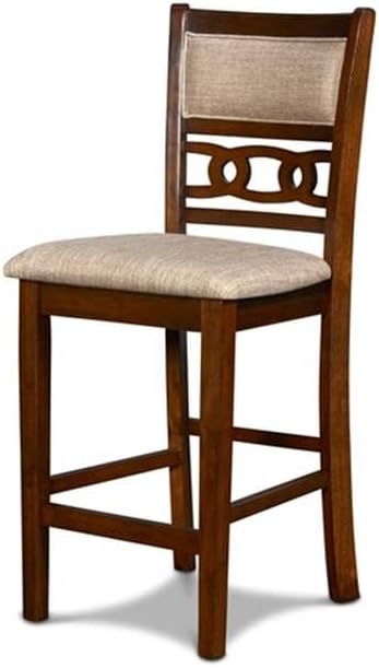 New Classic Furniture Gia 5-Piece Round Counter Height Set with 1 Dining Table and 4 Chairs, 42", Cherry