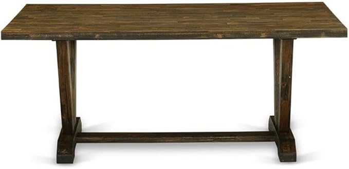East West Furniture VT777 V-Style Dining Room Table - a Rectangle Solid Wood Table Top with Stylish Legs, 40x72 Inch, Distressed Jacobean