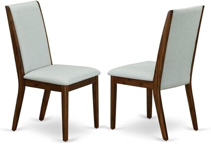East West Furniture ANLA5-AWA-05 5 Piece Dining Table Set for Small Spaces Contains a Round Kitchen Table with Pedestal and 4 Parson Chairs, 36x36 Inch, Antique Walnut