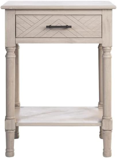 SAFAVIEH Home Collection Peyton Greige 1-Drawer Lower Shelf Accent Table ACC5704D