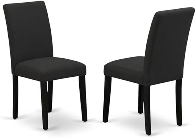 East West Furniture X677AB624-9 9 Piece Dining Table Set Includes a Rectangle Kitchen Table with X-Legs and 8 Black Color Linen Fabric Parson Dining Room Chairs, 40x72 Inch, Multi-Color