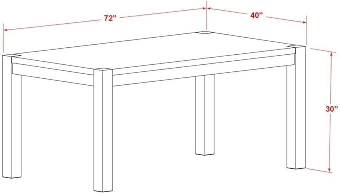 East West Furniture LM7-0N-T Lismore Dining Room Table - Rectangle Rustic Wood Table, 40x72 Inch, Walnut