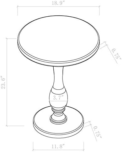 LIKENOW Acrylic End Table,Acrylic Side Table,Modern Nightstand with Clear Small Round Top and Solid Post for Living Room,Bedroom and Lobby 18.9x18.9x23.6High inches