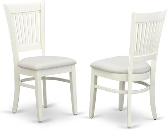 East West Furniture LGVA9-LWH-C 9 Piece Dining Set Includes a Rectangle Dining Room Table with Butterfly Leaf and 8 Linen Fabric Upholstered Kitchen Chairs, 42x84 Inch, Linen White