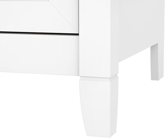 Bush Furniture Key West Computer Desk with Storage | Farmhouse PC Table for Home Office in Pure White and Shiplap Gray | 54W x 24D