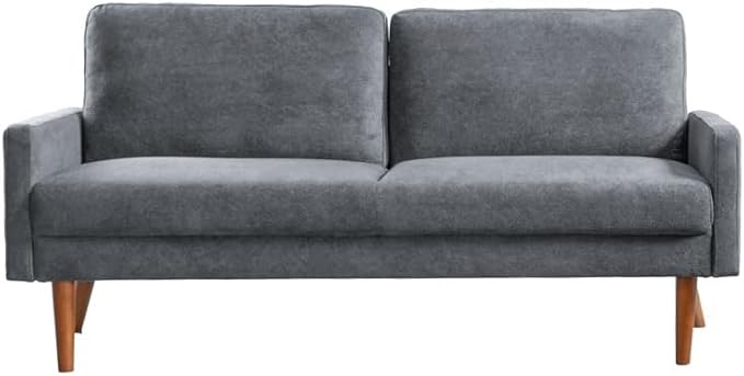 Kent Velvet Sofa, European Style with Sleek Design, Modern & Vintage Flair, Upholstered 3 Seater Couch, Chic Living Room Furniture Seating for Home, Apartment or Office, Grey