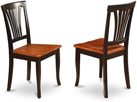East West Furniture DOAV9-BCH-W 9 Piece Dining Table Set Includes a Rectangle Dining Room Table with Butterfly Leaf and 8 Wooden Seat Chairs, 42x78 Inch, Black & Cherry