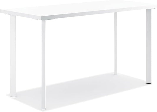 HON Coze Home Office Desks, Sturdy Table Computer Desk, 48", White Top, White Base