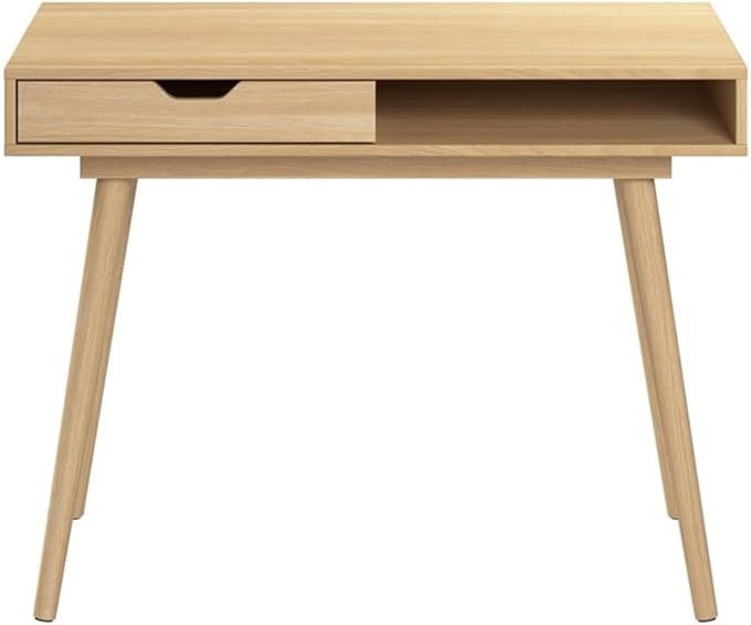 Bush Furniture Nora 40W Writing Desk in Natural Oak | Computer Table for Home Office Workspace or Entryway