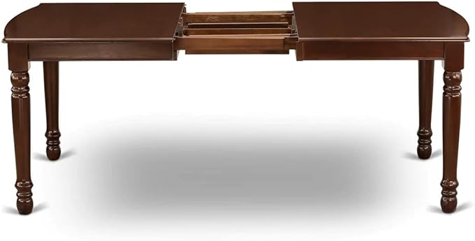 East West Furniture DOCL7-MAH-W 7 Piece Dining Table Set Consist of a Rectangle Dining Room Table with Butterfly Leaf and 6 Wooden Seat Chairs, 42x78 Inch, Mahogany