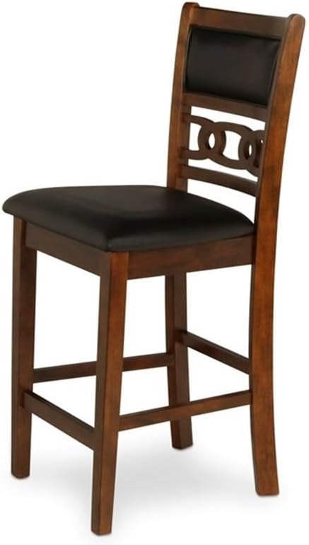 New Classic Furniture Gia 5-Piece Round Counter Height Set with 1 Dining Table and 4 Chairs, 42", Brown