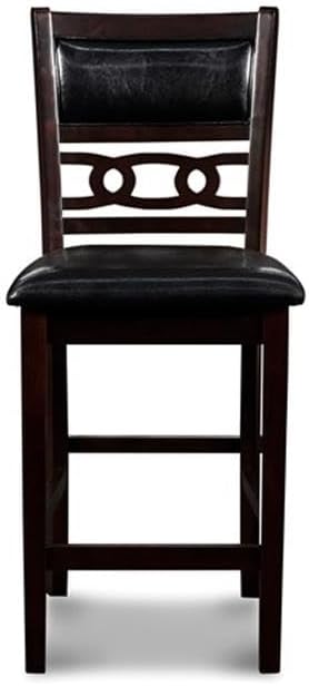 New Classic Furniture Gia 5-Piece Round Counter Height Set with 1 Dining Table and 4 Chairs, 42", Ebony
