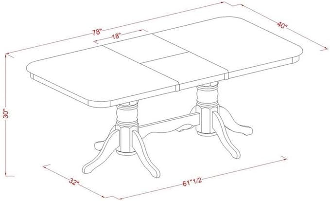 East West Furniture NADO5-WHI-W 5 Piece Kitchen Table Set for 4 Includes a Rectangle Dining Room Table with Butterfly Leaf and 4 Dining Chairs, 40x78 Inch, Buttermilk & Cherry