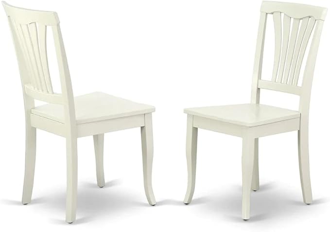 East West Furniture DMAV3-LWH-W 3 Piece Dining Room Table Set Contains a Round Dining Table with Dropleaf and 2 Wood Seat Chairs, 42x42 Inch, Linen White