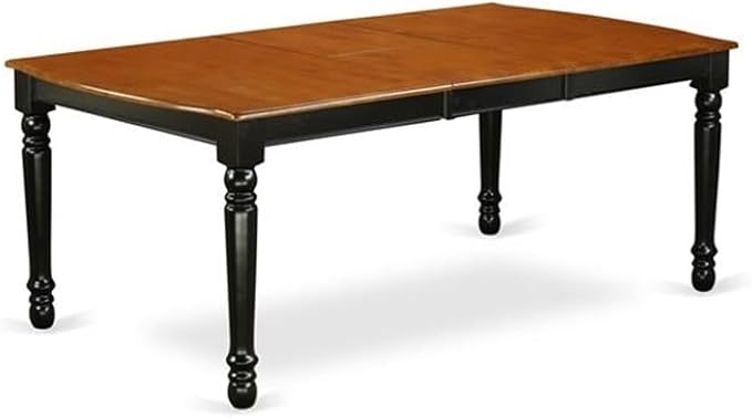 East West Furniture DOKE7-BCH-W 7 Piece Modern Dining Table Set Consist of a Rectangle Wooden Table with Butterfly Leaf and 6 Dining Room Chairs, 42x78 Inch, Black & Cherry