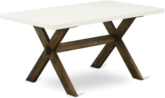 East West Furniture XT726 X-Style Dining Table - a Rectangle Kitchen Table Top with Stylish Legs, 36x60 Inch, Multi-Color