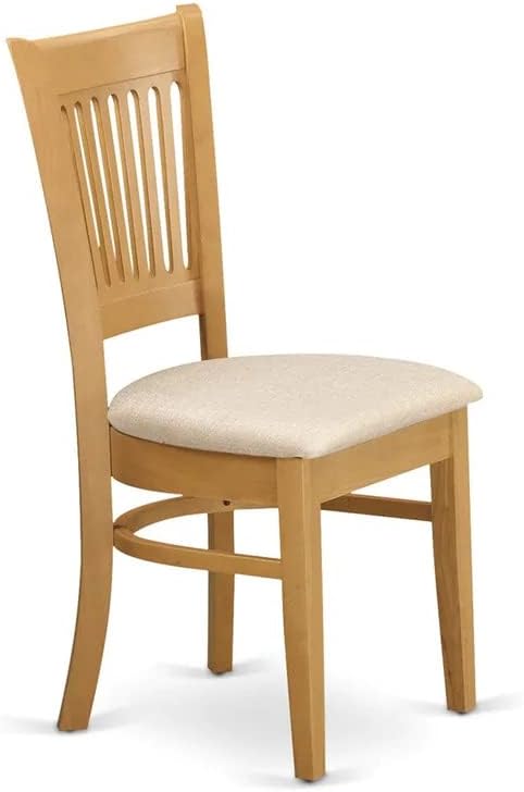 East West Furniture NDVA5-OAK-C 5 Piece Kitchen Table & Chairs Set Includes a Rectangle Dining Room Table with Dropleaf and 4 Linen Fabric Upholstered Chairs, 30x48 Inch, Oak