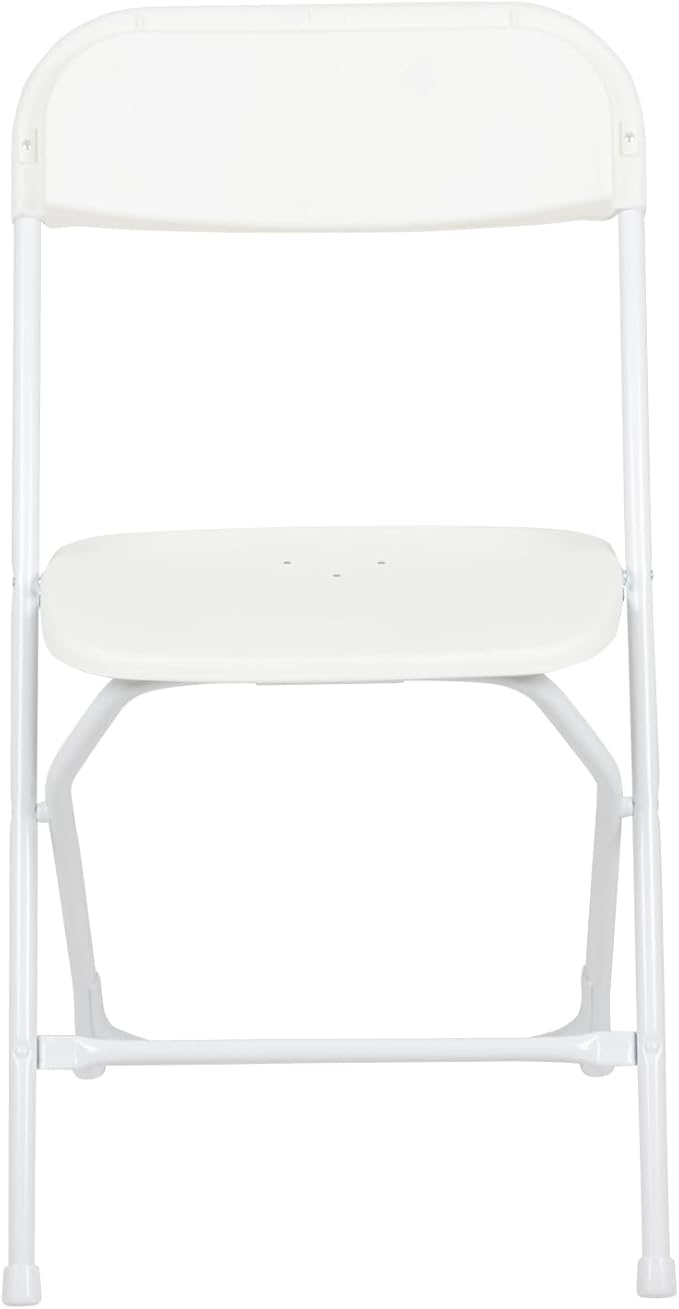 Flash Furniture Hercules Series Plastic Folding Chair - White - 650LB Weight Capacity Comfortable Event Chair - Lightweight Folding Chair