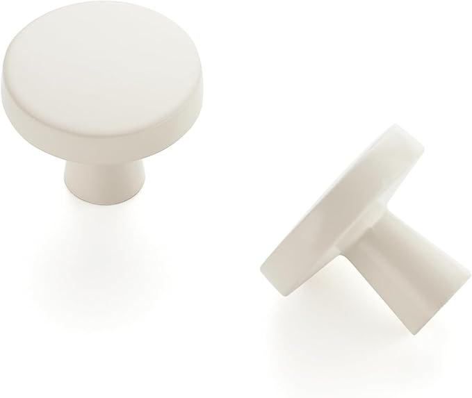 Ravinte 25 Pack Drawer Pulls 1-1/4 Inch Kitchen Cabinet Knobs Solid Round Dresser Drawer Knobs White Dresser Knobs Simple Cabinet Hardware for Cupboard