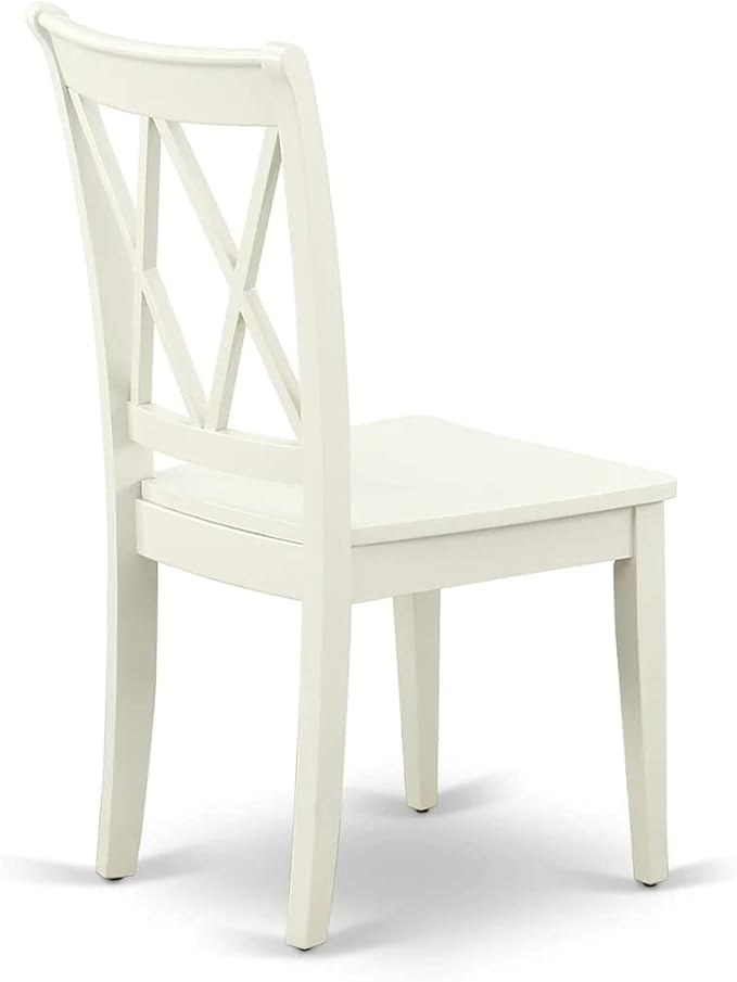 East West Furniture MZCL5-LWH-W 5 Piece Dinette Set for 4 Includes a Rectangle Dining Room Table with Dropleaf and 4 Dining Chairs, 36x54 Inch, Linen White