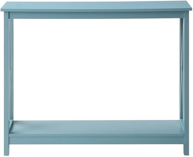 Convenience Concepts Oxford Console Table 39.5" - Sofa Table with Storage Shelf, Transitional Entryway Hall Table for Living Room and Bedroom, Display Foyer Table, Sea Foam Blue