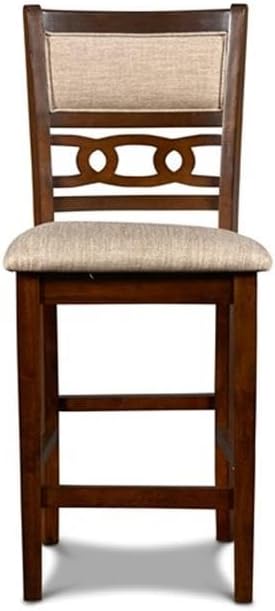 New Classic Furniture Gia 5-Piece Round Counter Height Set with 1 Dining Table and 4 Chairs, 42", Cherry
