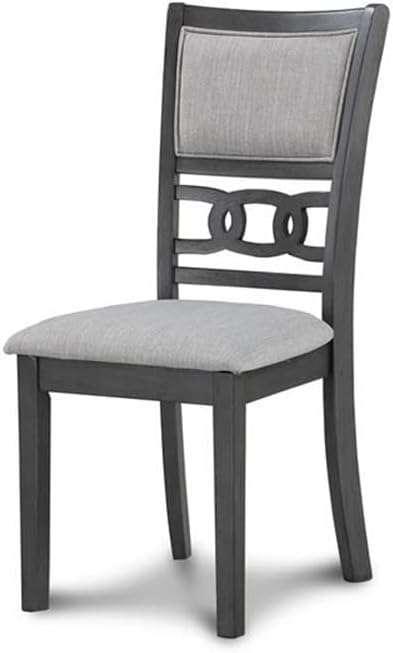 New Classic Furniture Gia 5-Piece Round Dining Set with 1 Dining Table and 4 Chairs, 47-Inch, Gray
