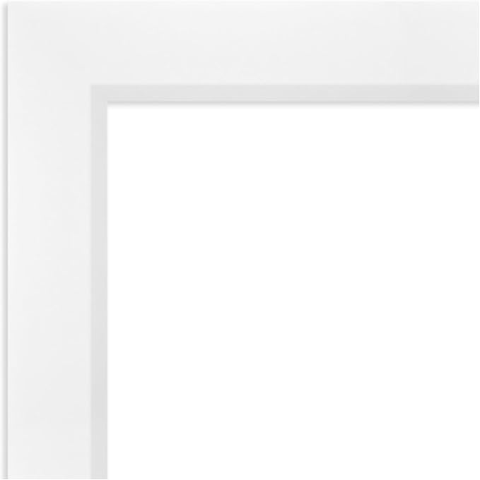 Amanti Art White Bathroom Mirror for Over Sink, 26x26 Sloped White Square Vanity Mirror, Medium Modern Contemporary Frame, Hangs Horizonally and Vertically, Bathroom Wall Decor, Beveled Edge