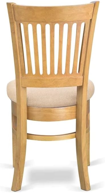 East West Furniture NDVA5-OAK-C 5 Piece Kitchen Table & Chairs Set Includes a Rectangle Dining Room Table with Dropleaf and 4 Linen Fabric Upholstered Chairs, 30x48 Inch, Oak