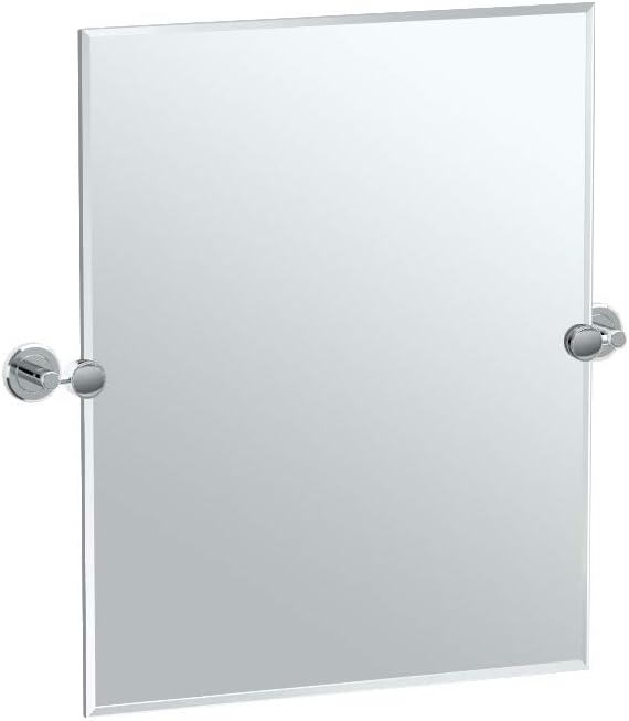 Gatco 4249SM Latitude II Rectangle Mirror,, Chrome, 24 Inch, Frameless Rectangle