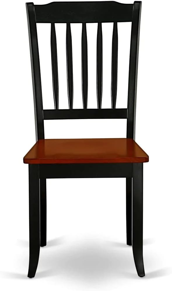 East West Furniture QUDA7-BCH-W 7 Piece Dining Table Set Consist of a Rectangle Dining Room Table with Butterfly Leaf and 6 Wood Seat Chairs, 40x78 Inch, Black & Cherry
