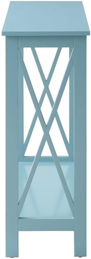 Convenience Concepts Oxford Console Table 39.5" - Sofa Table with Storage Shelf, Transitional Entryway Hall Table for Living Room and Bedroom, Display Foyer Table, Sea Foam Blue
