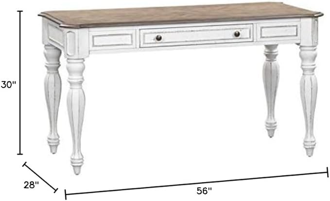 Liberty Furniture Industries Magnolia Manor Lift Top Writing Desk, W56 x D28 x H30, White