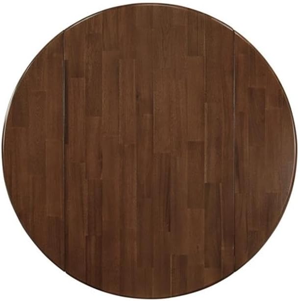 East West Furniture DLSI5-AWA-04 5 Piece Kitchen Table Set for Small Spaces Consist of a Round Wooden Table with Dropleaf and 4 Upholstered Chairs, 42x42 Inch, Antique Walnut
