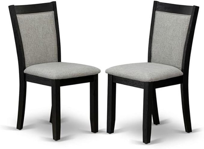 East West Furniture X677MZ606-9 9 Piece Dining Room Furniture Set Includes a Rectangle Dining Table with X-Legs and 8 Shitake Linen Fabric Upholstered Chairs, 40x72 Inch, Multi-Color
