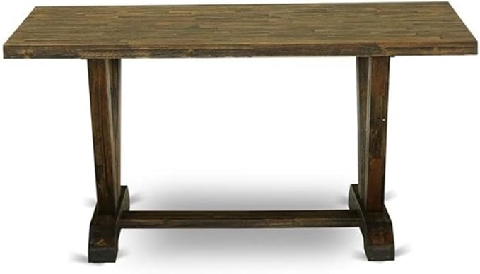 East West Furniture VT776 V-Style Kitchen Dining Table - a Rectangle Wooden Table Top with Stylish Legs, 36x60 Inch, Distressed Jacobean