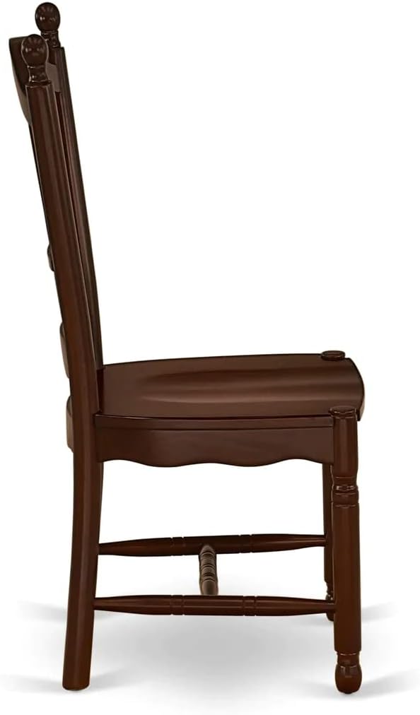 East West Furniture MZDO5-MAH-W 5 Piece Dining Room Table Set Includes a Rectangle Kitchen Table with Dropleaf and 4 Dining Chairs, 36x54 Inch, Mahogany