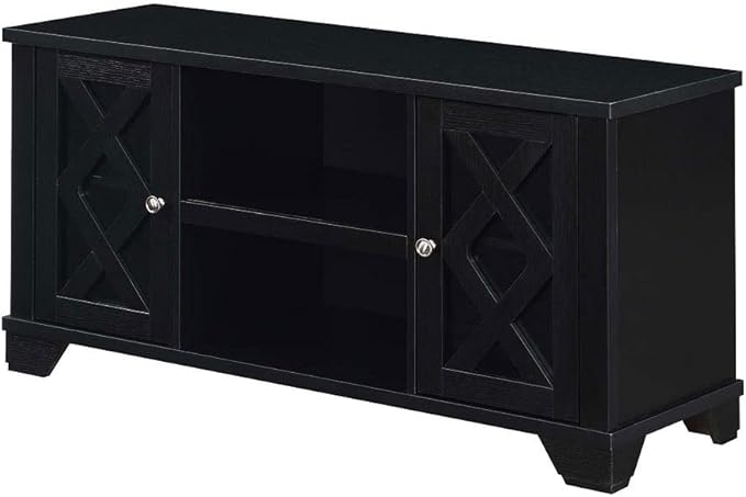 Convenience Concepts Gateway TV Stand 47.25" - Family Room Entertainment Center with Storage Cabinets and Shelves, Traditional TV Console for Living Room, Office, Black