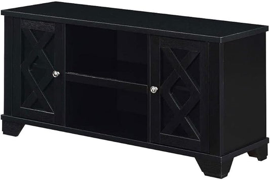 Convenience Concepts Gateway TV Stand 47.25" - Family Room Entertainment Center with Storage Cabinets and Shelves, Traditional TV Console for Living Room, Office, Black