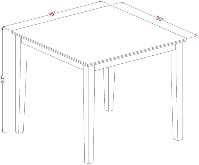 East West Furniture OXDA5-AWA-24 5 Piece Dining Table Set Consists of a Square Modern Kitchen Table and 4 Polyester Fabric Upholstered Parson Chairs, 36x36 Inch, Antique Walnut